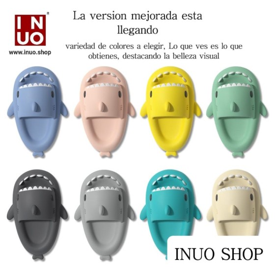 Zapatilla con diseño de tiburon de suela antideslizante